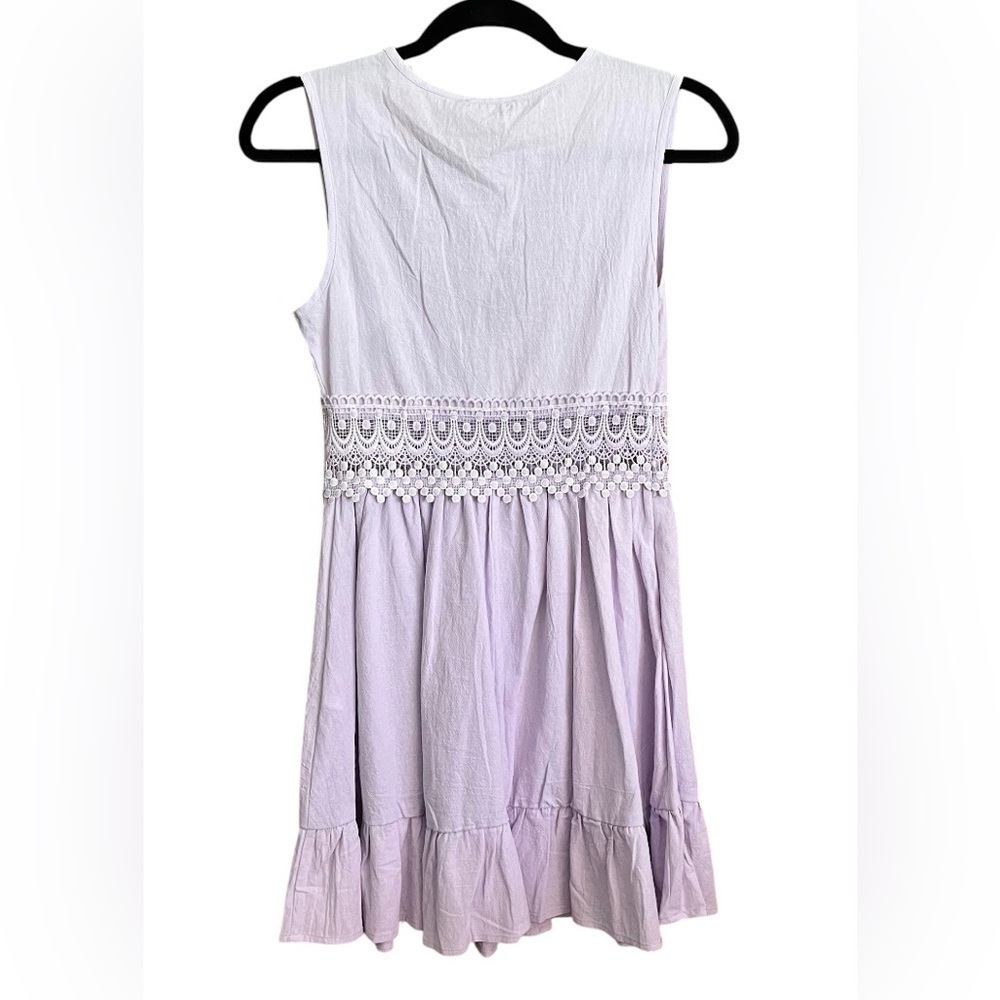Zaful Lilac Lightweight Lace Accent Sleeveless V-Neck Dress Size S (US 4) - Picture 5 of 8